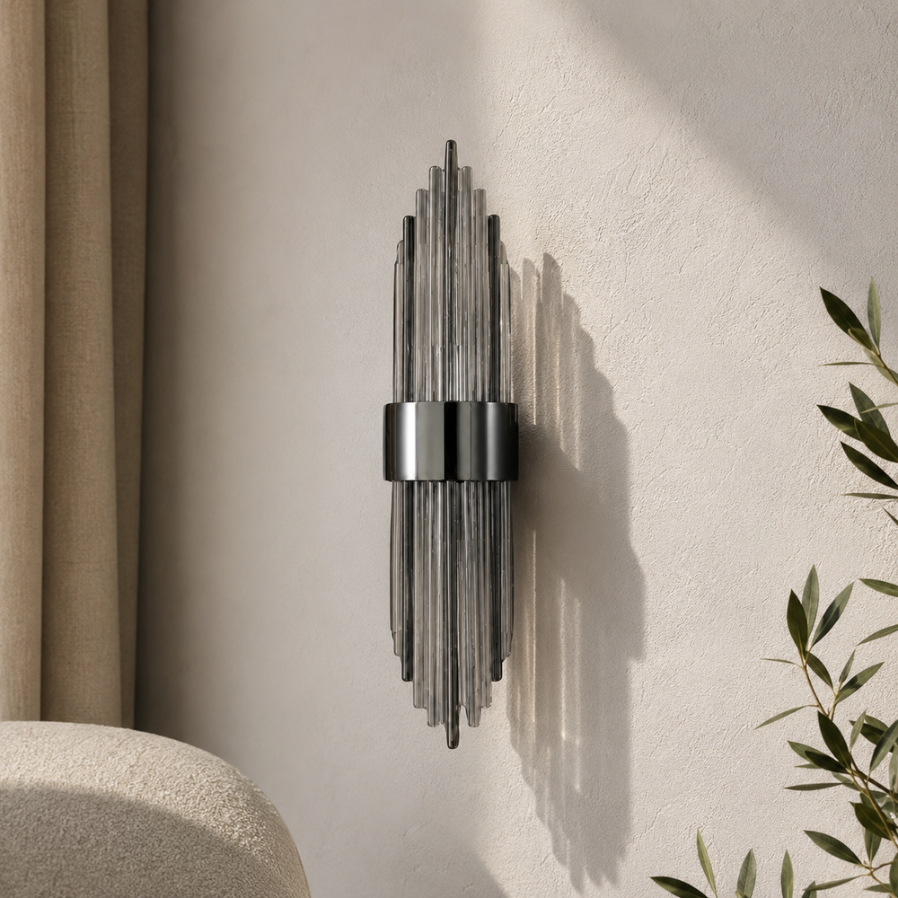 Applique cristal noire eteinte en journee #noir-petit-modele
