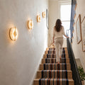 Applique murale chambre en marbre, pierre naturelle, blanc albâtre - alba escalier lumineux #or