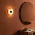 Applique murale chambre en marbre, pierre naturelle, blanc albâtre - alba noir entree miroir #noir