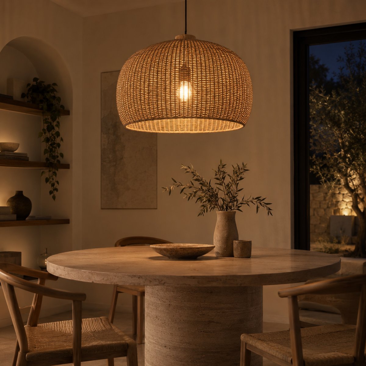 Ampoule LED E27 blanc chaud, lot de 3, lumière douce 2700 K - ampoule e27 allumee dans suspension rotin