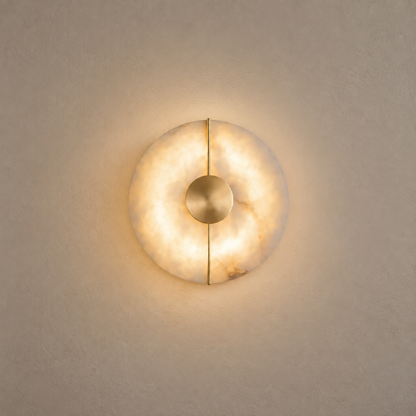 Applique murale chambre en marbre, pierre naturelle, blanc albâtre