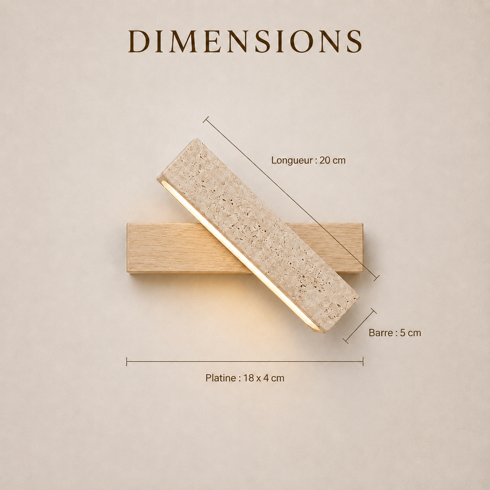 Dimensions : longueur 20 cm, barre 5 cm, platine 18 x 4 cm #bois-clair