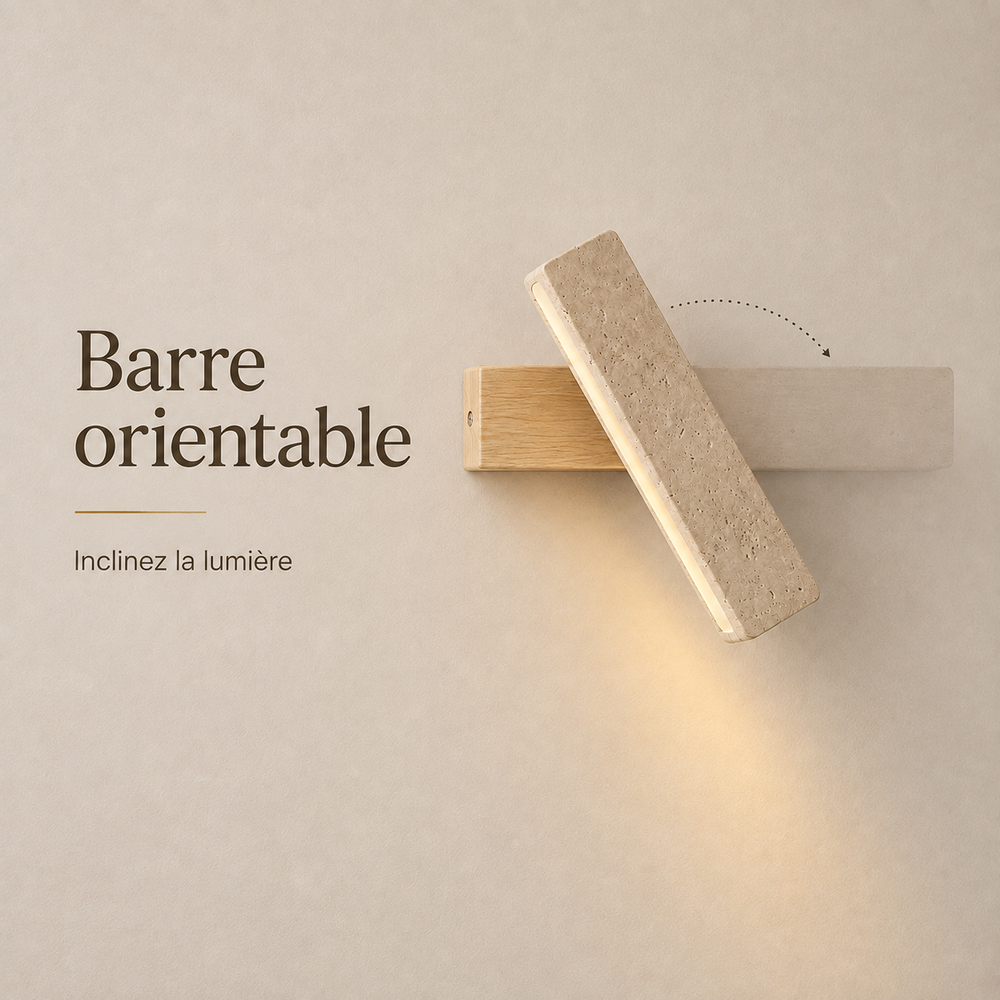 Barre orientable : inclinez la lumière, démonstration de la rotation #bois-clair