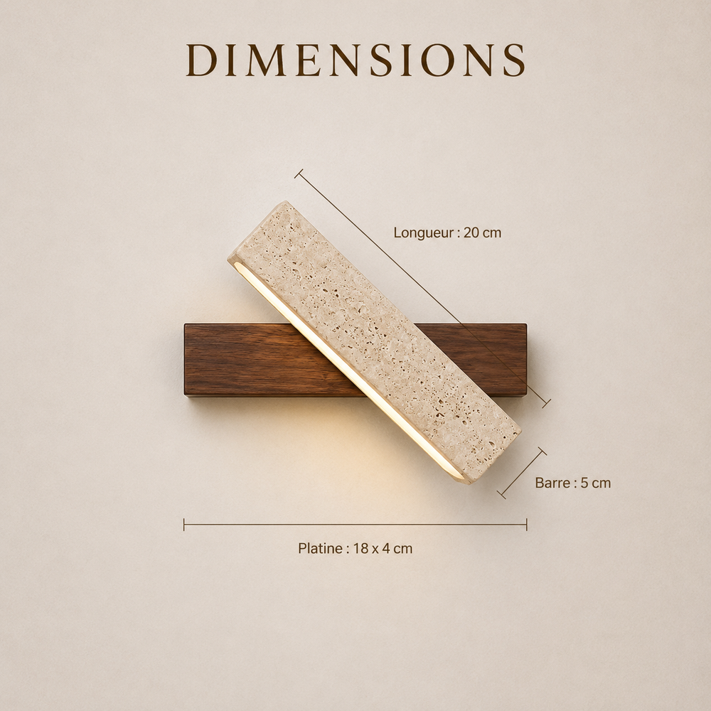 Dimensions : longueur 20 cm, barre 5 cm, platine 18 x 4 cm #noyer