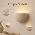 Points forts : pierre naturelle véritable, lumière indirecte zéro éblouissement, blanc chaud 3000 K