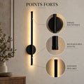 Applique murale chambre sans fil rechargeable, LED - applique v2 03 atouts #noir 50 cm