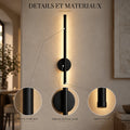 Applique murale chambre sans fil rechargeable, LED - applique v2 05 matieres #noir 50 cm