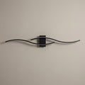 Applique murale salon LED, design moderne et simple - applique vague noire eteinte vue de face #noir