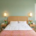 Applique murale salon en bois, moderne, douille E27 - bois carre 06 chambre vert sauge #carre