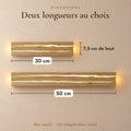 Applique murale salon en bois LED, style nordique - bois craquele vic 05 dimensions 30 et 50 cm