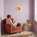Applique murale chambre en bois, ronde, style nordique - bois ovale 03 coin lecture lilas #ovale