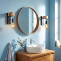 Applique murale salon en bois, vintage rétro, douille E27 - bois retro 07 salle de bain boheme