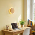Applique murale chambre en bois, ronde, style nordique - bois rond 08 bureau jaune #rond