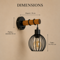 Dimensions : déport 15 cm, platine 10 cm de diamètre, cage 14 x 14,7 cm