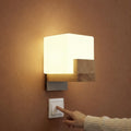 Applique murale salon en bois carrée, LED 3 températures G9 - cubo 02 couleur qui change avec l interrupteur mural