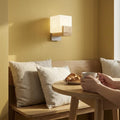 Applique murale salon en bois carrée, LED 3 températures G9 - cubo 08 coin cafe