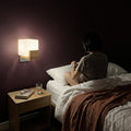 Applique murale salon en bois carrée, LED 3 températures G9 - cubo 10 chambre le soir