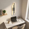Applique murale salon LED design en métal, 50 cm - db bureau vu d en haut miroir #noir #droite