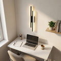 Applique murale salon LED design en métal, 50 cm - db bureau vu d en haut #noir #gauche
