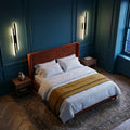 Applique murale salon LED design en métal, 50 cm - db chambre bleu canard miroir #noir #droite