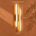 Applique murale salon LED design en métal, 50 cm - db cotes dimensions mur terracotta or #or