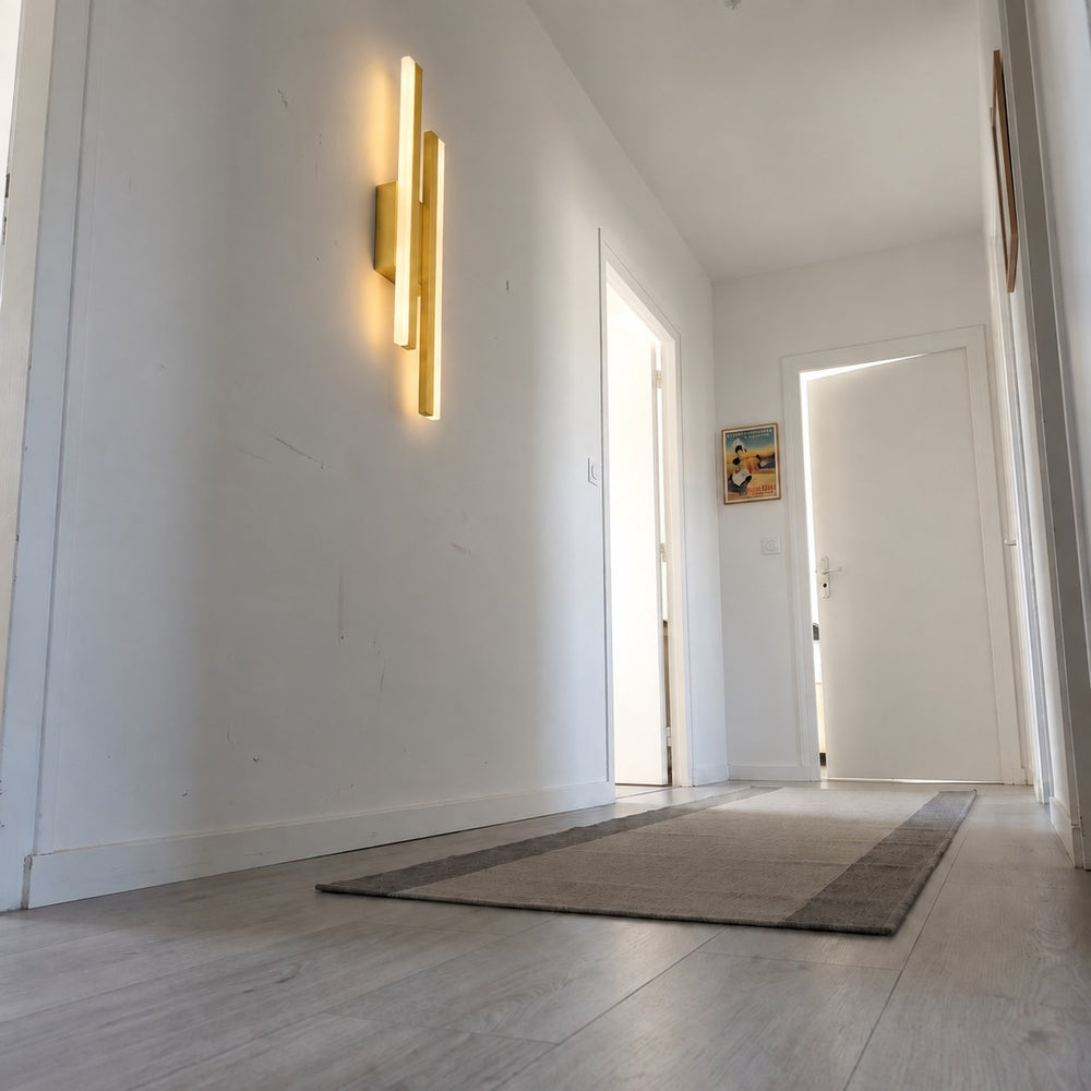 Applique murale salon LED design en métal, 50 cm - db couloir vu d en bas or #or #gauche