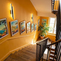 Applique murale salon LED design en métal, 50 cm - db escalier ocre affiches #noir #gauche