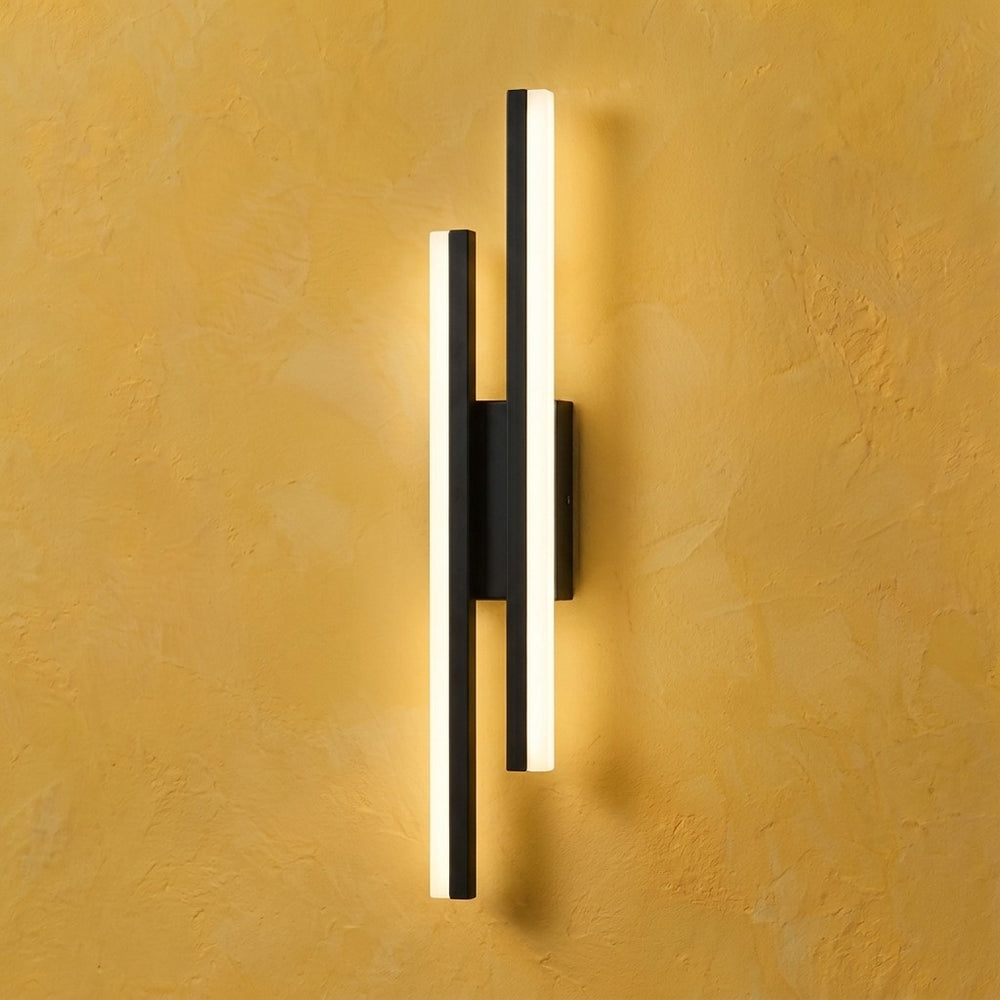Applique murale salon LED design en métal, 50 cm - db hero mur jaune miroir #noir #droite