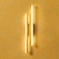 Applique murale salon LED design en métal, 50 cm - db hero mur jaune or miroir #or #droite