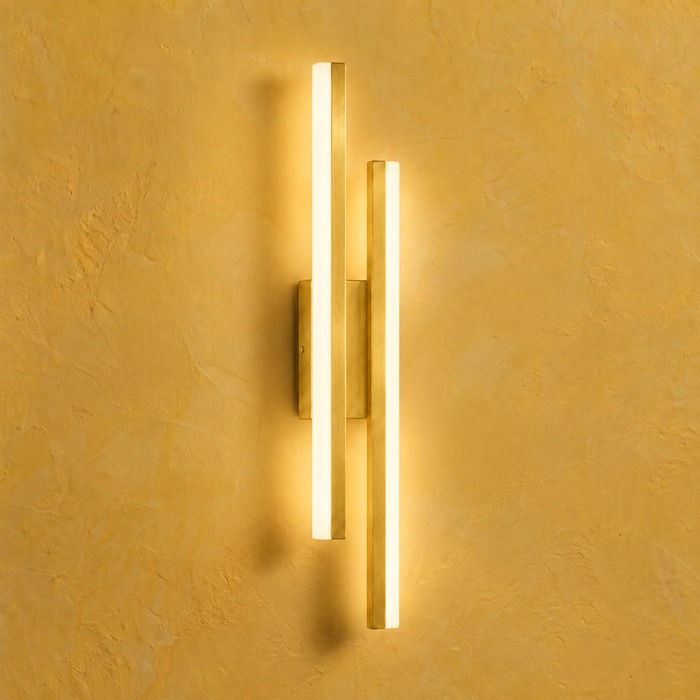 Applique murale salon LED design en métal, 50 cm - db hero mur jaune or #or #gauche