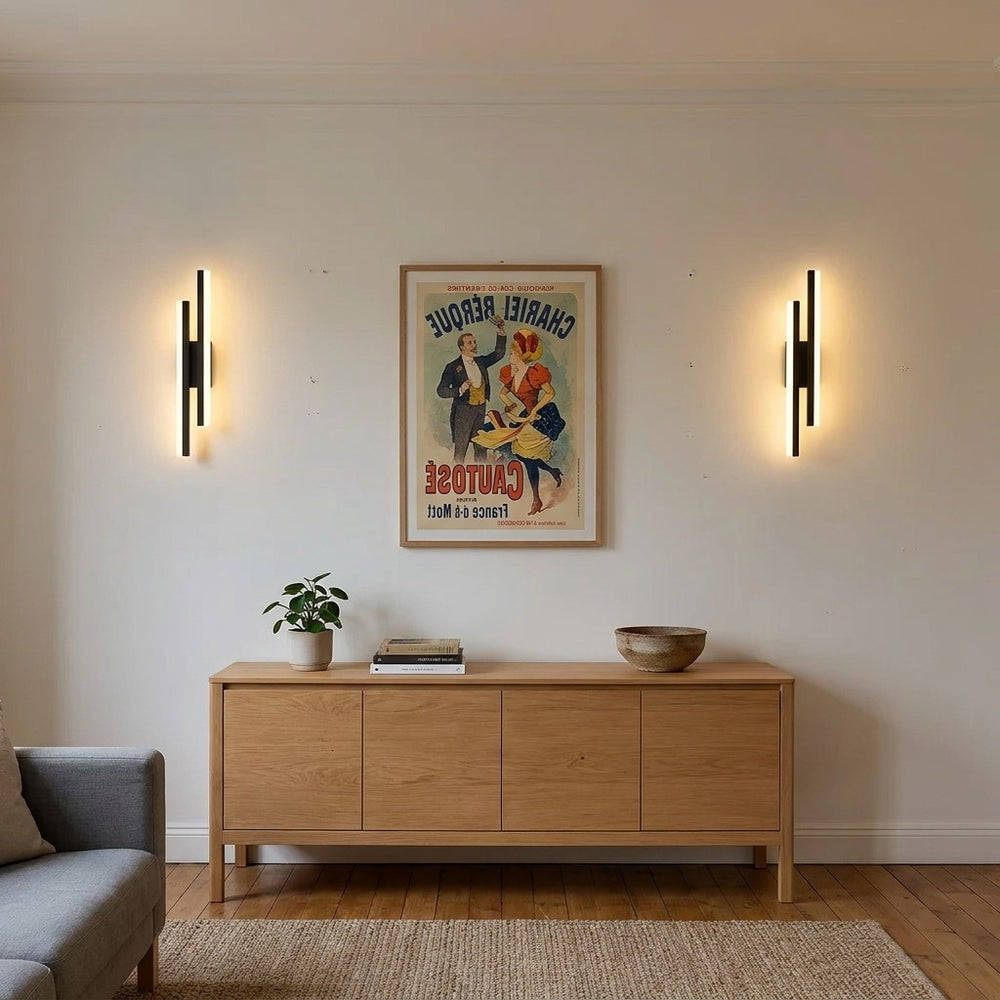 Applique murale salon LED design en métal, 50 cm - db salon buffet miroir #noir #droite