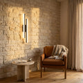 Applique murale salon LED design en métal, 50 cm - db salon mur de pierre #noir #gauche