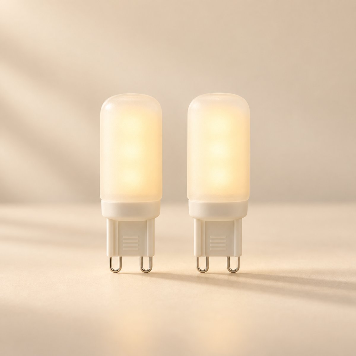 Ampoule LED G9 blanc chaud, lot de 2, lumière douce 2700 K - deux ampoules led g9 blanc chaud fond creme