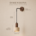 Dimensions de l'applique en travertin beige #travertin-beige