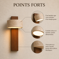 Points forts : lumière orientable d'un geste, lumière douce sans éblouissement, vraie pierre et noyer massif #noyer