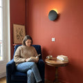 Applique murale intérieur LED en aluminium, design moderne - galet noir 09 coin lecture rouge #noir