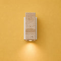 Applique murale japonaise en travertin jaune, salon - jap blanc fond jaune #carre-socle-blanc