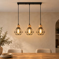 Lustre salon 3 lumières fer noir, forme diamant, douille E27 - lustre v2 01 hero