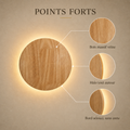 Points forts : bois massif veiné, halo tout autour, bord adouci #rond