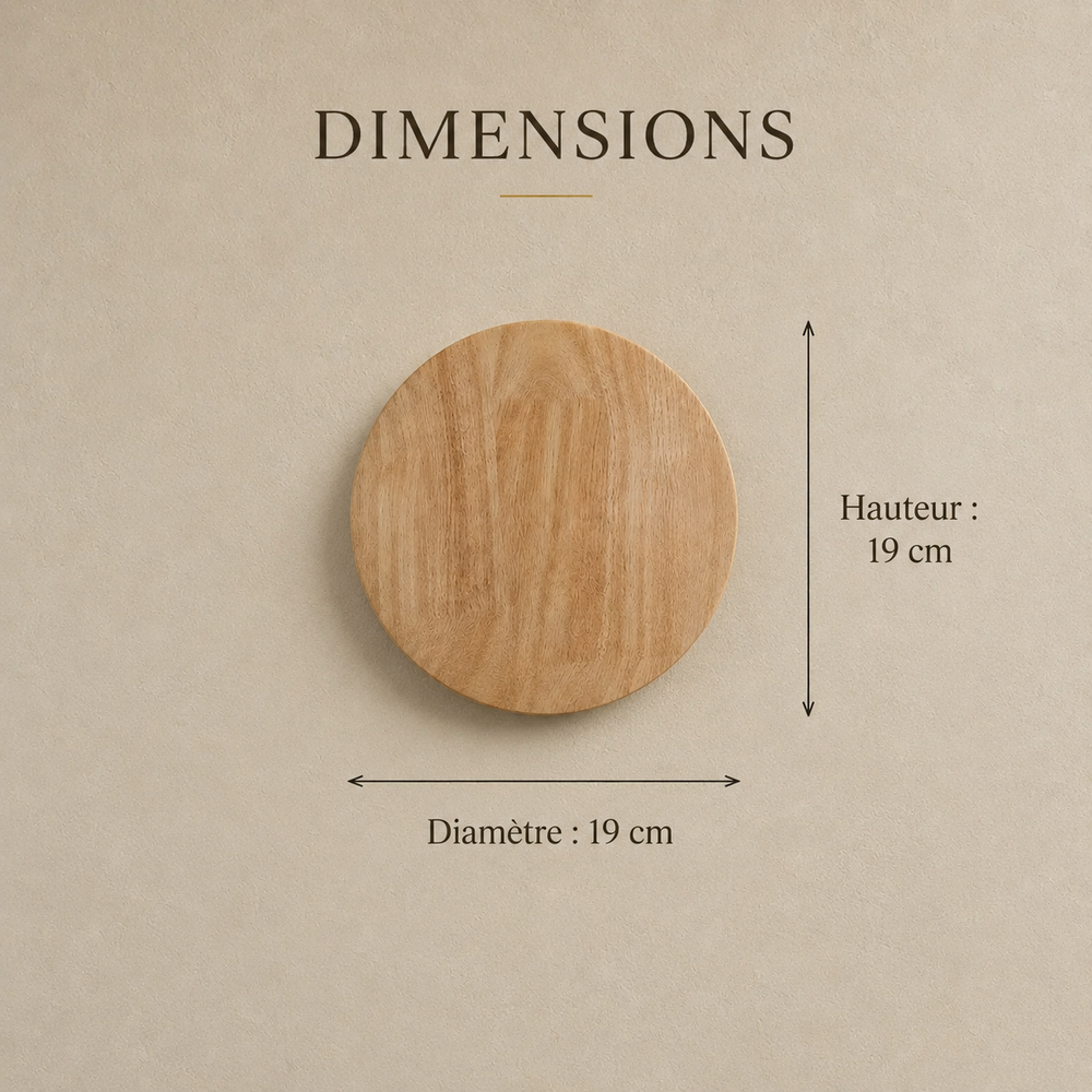 Dimensions : diamètre 19 cm, hauteur 19 cm #rond