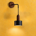 Applique murale chambre en travertin, douille E27 - onyx q fond jaune #pierre-noire