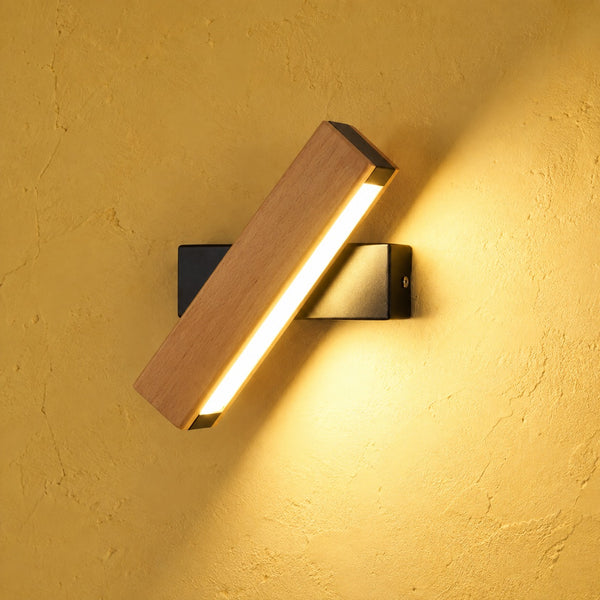 Applique murale chambre, liseuse en bois LED, tête pivotante