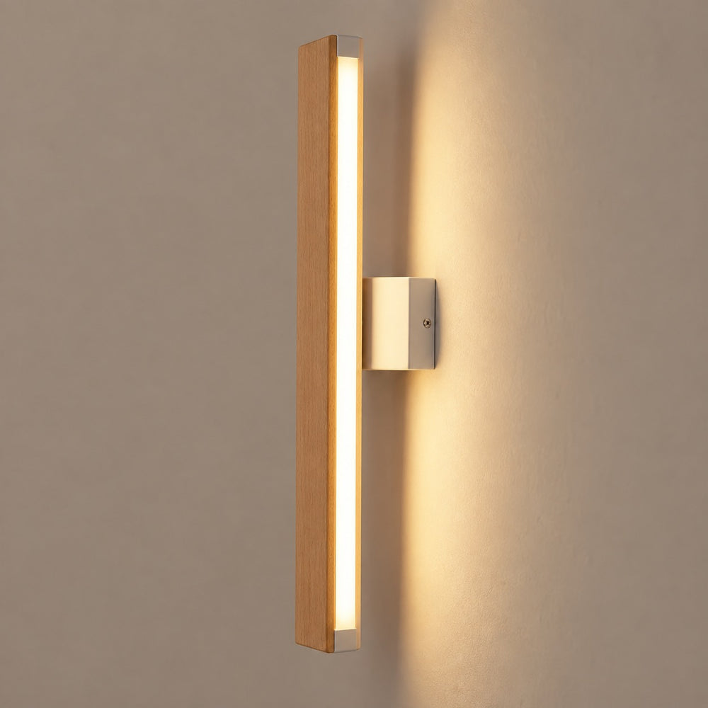 Applique murale chambre, liseuse en bois LED, tête pivotante - pivotante bois vrai profil #blanc #31-cm