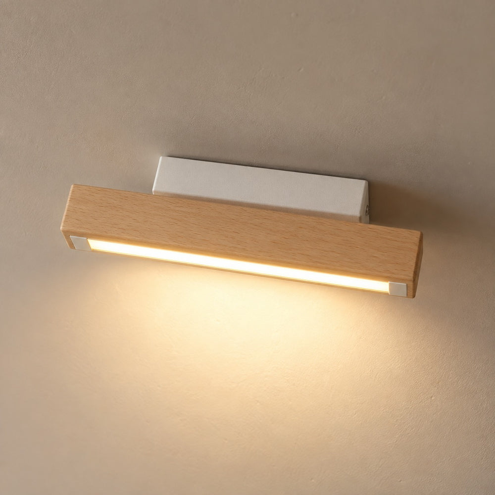Applique murale chambre, liseuse en bois LED, tête pivotante - pivotante bois vue drone #blanc #21-cm