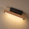 Applique murale chambre, liseuse en bois LED, tête pivotante - pivotante bois vue drone #noir #21-cm