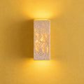 Applique murale chambre tête de lit, travertin, lumière chaude - reva 16 fond jaune bloc #16-cm
