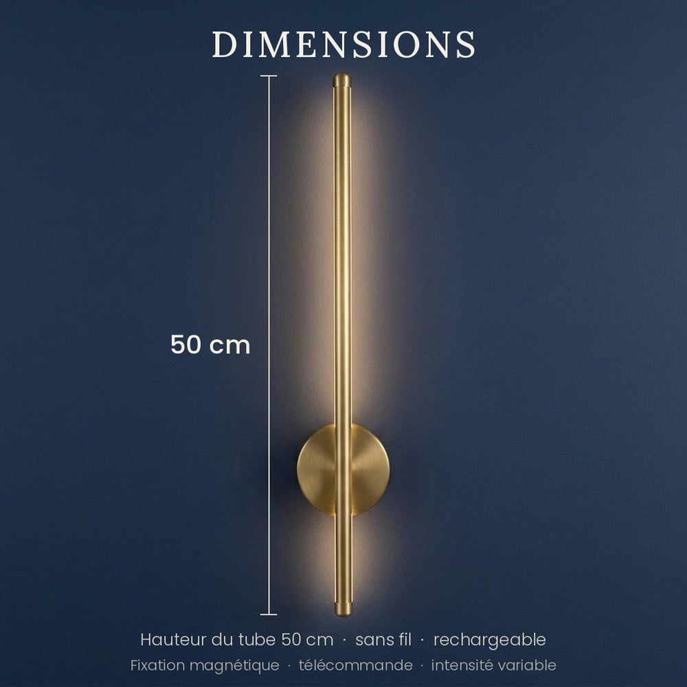 Applique murale chambre sans fil rechargeable, LED - sansfil or50 14 dimensions 50 cm #or-50-cm