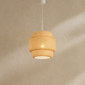 Plafonnier en bambou tissé main moderne 30 cm, vue de face