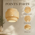 Points forts : bambou tissé main, maillage ajouré, diffuseur bas