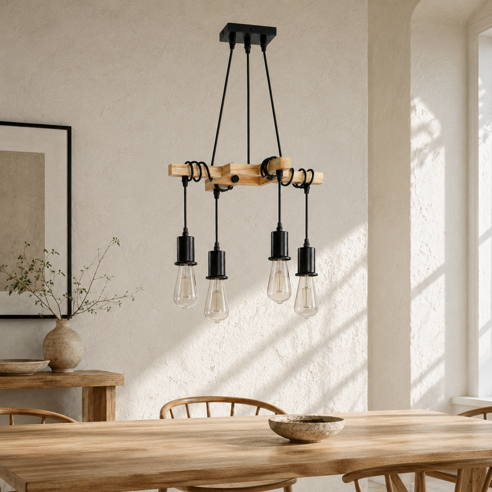 Lustre éteint en journée, lumière naturelle